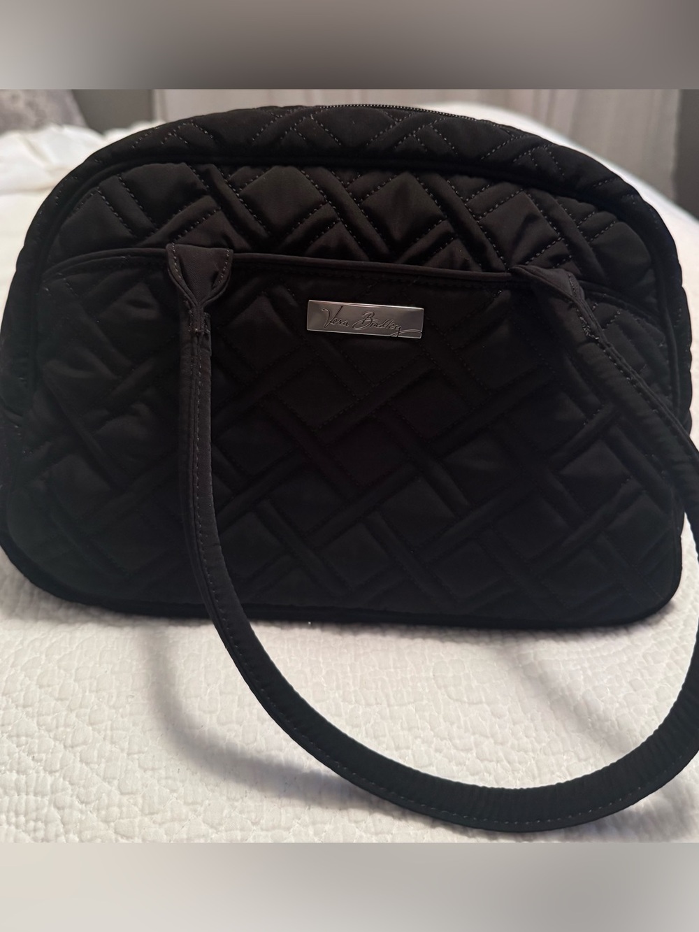 Vera Bradley Black Quilted Microfiber Shoulder Bag